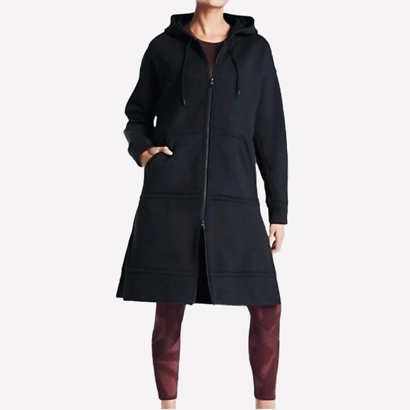 Athleta Tops Athleta Tenacity Duster Sweatshirt Jacket In Black Poshmark